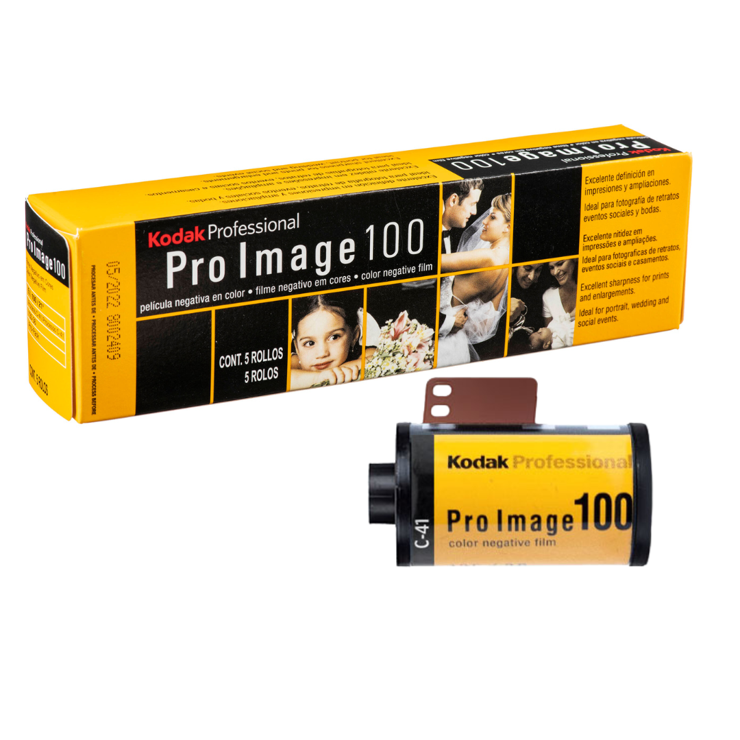 kodak professional pro image 100 35mm film canister and box