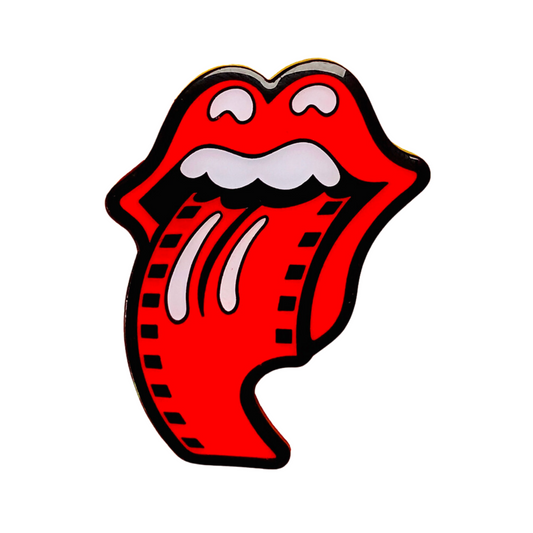 Red mouth with tongue sticking out Streetcandy Rollingfilm Pin