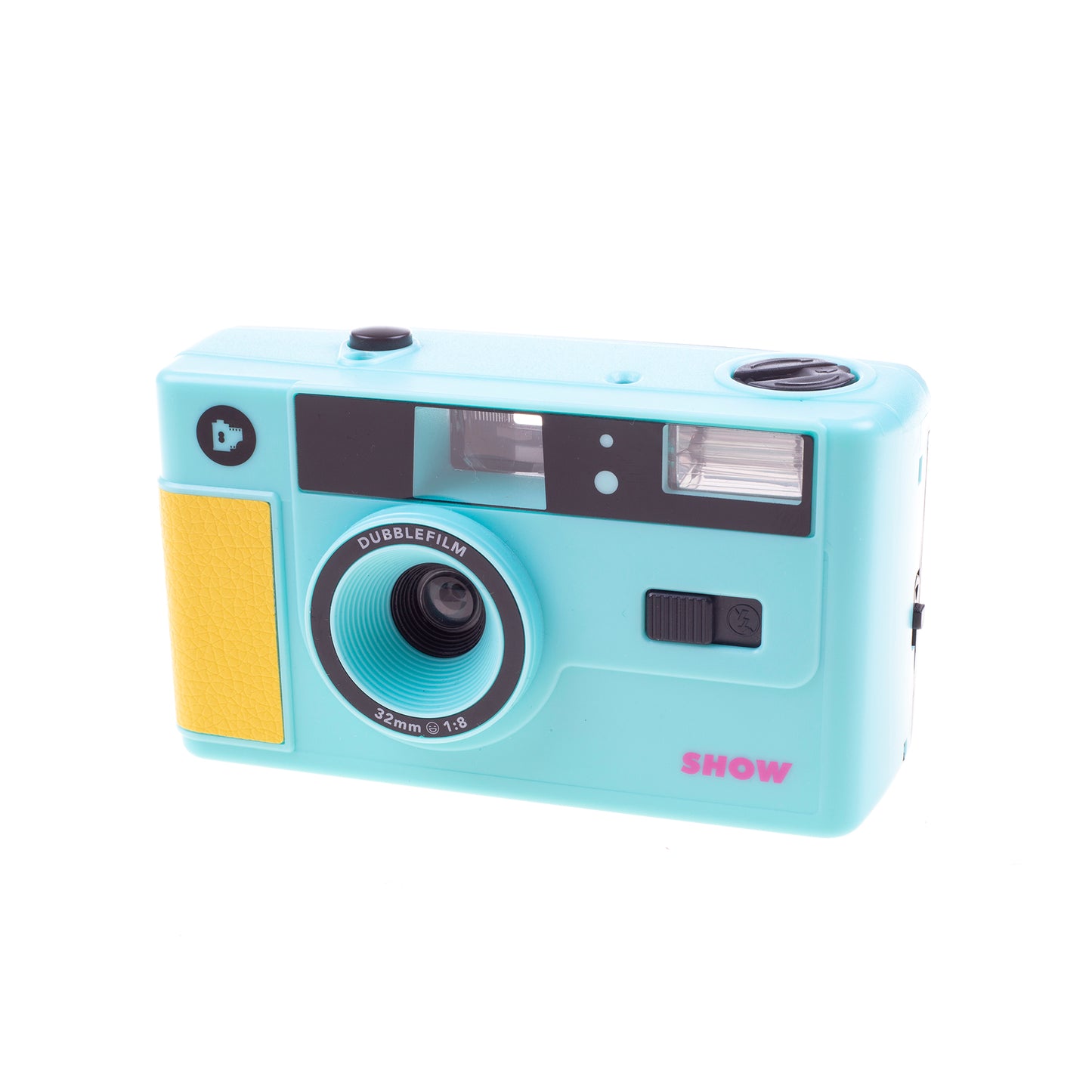 dubblefilm show 35mm reusable turquoise camera