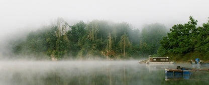 picture of a misty lake