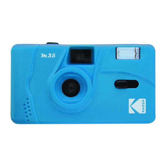 Kodak m35 reusable disposable 35mm compact film camera in light blue